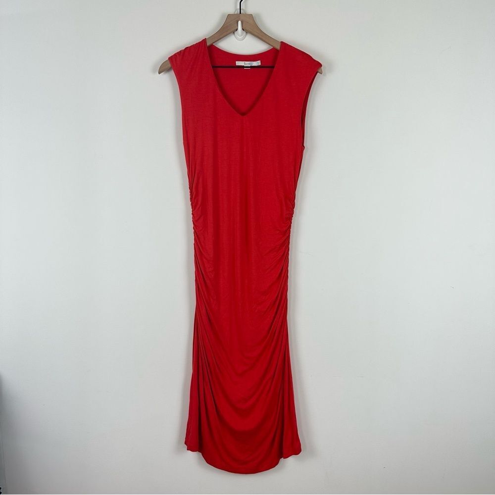 Boden Red V Neck Bodycon Jersey Dress, 8